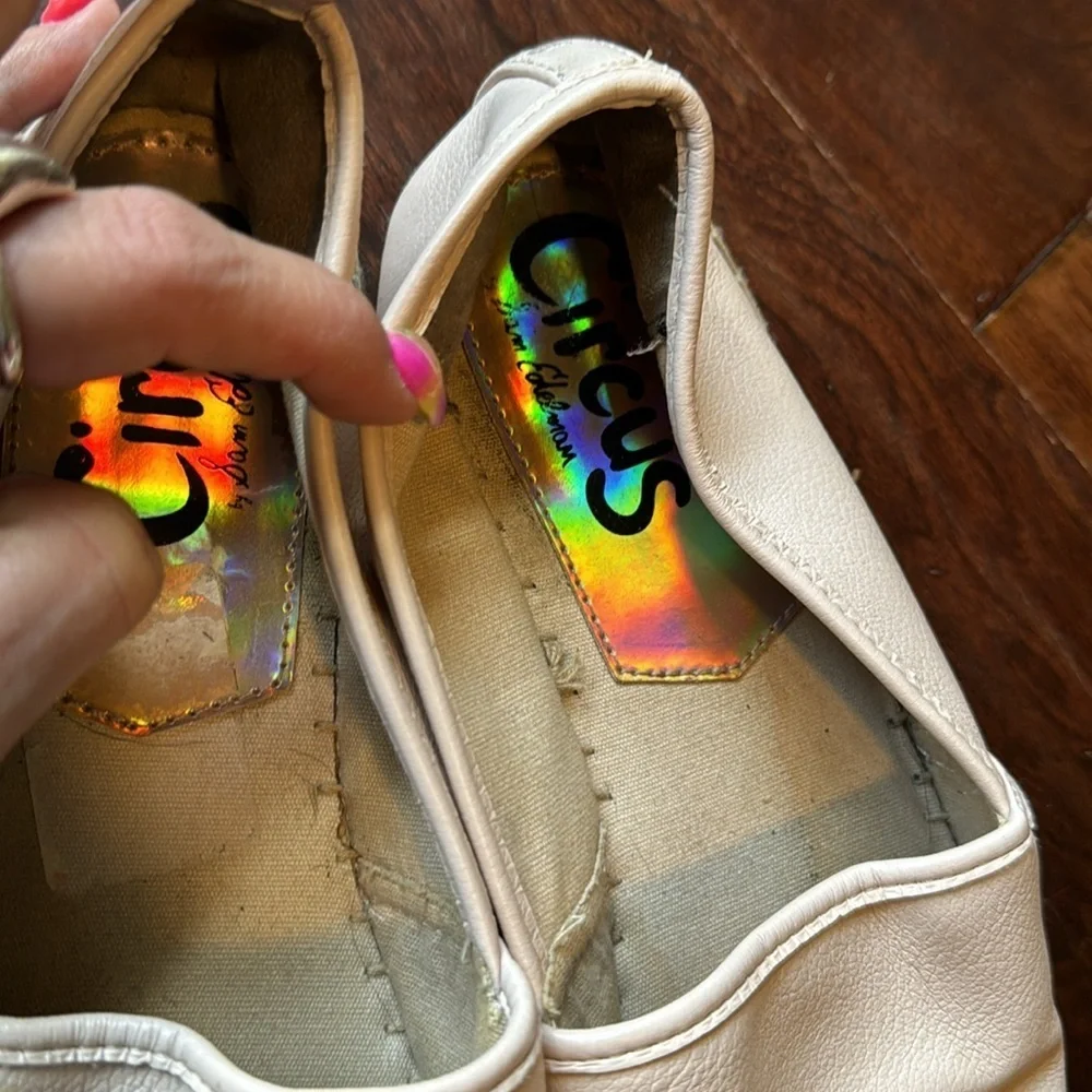 Circus Sam Edelman slip on flat shoe black rhinestone embellishments on toe 9.5